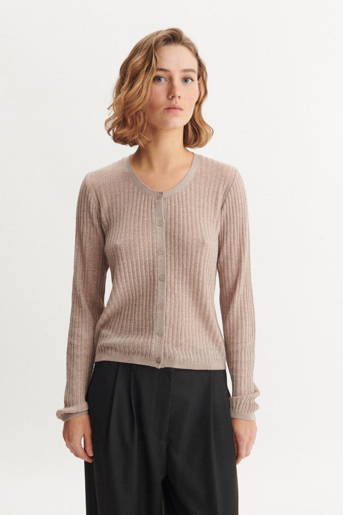 Basic Apparel Adi Cardigan Cardigans 100 Natural melange